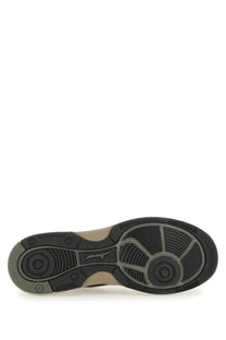 Premiata men’s drake sneaker multicolor black and beige rubber sole with textured tread pattern for traction
