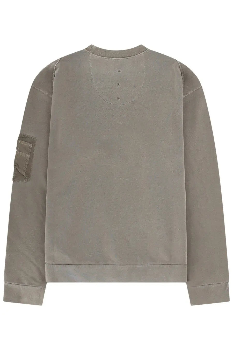 Premiata men’s felpa con grey muted olive green cotton sweatshirt with textured finish patch pocket and button details