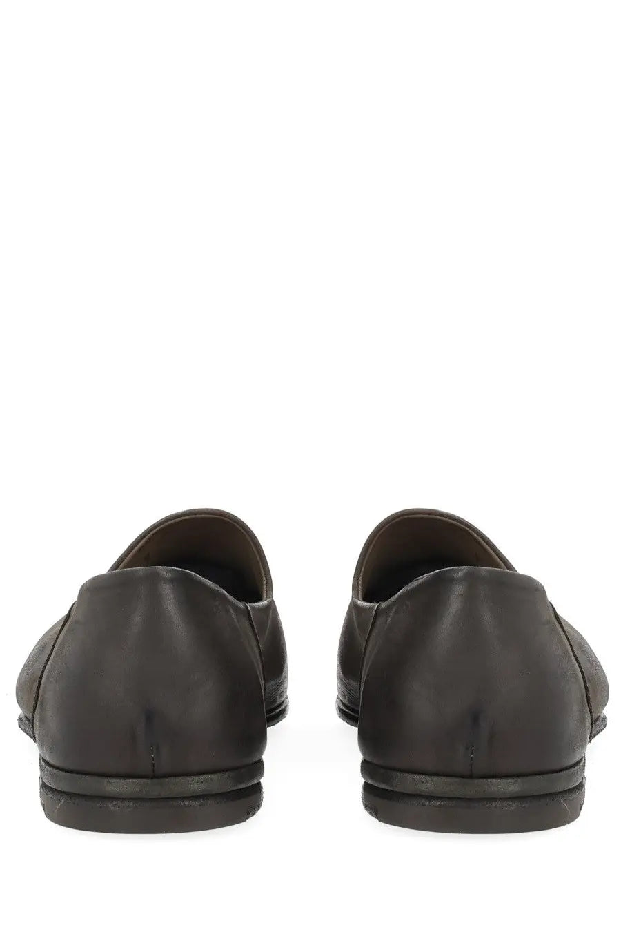 Premiata men’s grey leather loafers with sleek minimalist design and subtle stitching details