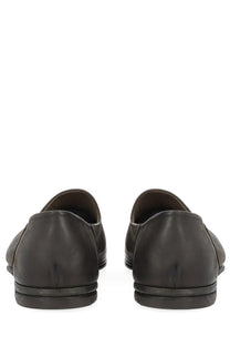 Premiata men’s grey leather loafers with sleek minimalist design and subtle stitching details