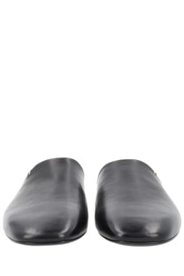 Premiata men’s leather sabot black black leather mules with a sleek minimalist design