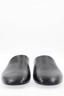 Premiata men’s leather sabot black sleek black leather mules with minimalist design and slip-on style