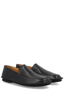 Premiata men’s mocassino land black leather loafers with sleek polished finish and distinctive toe stitching
