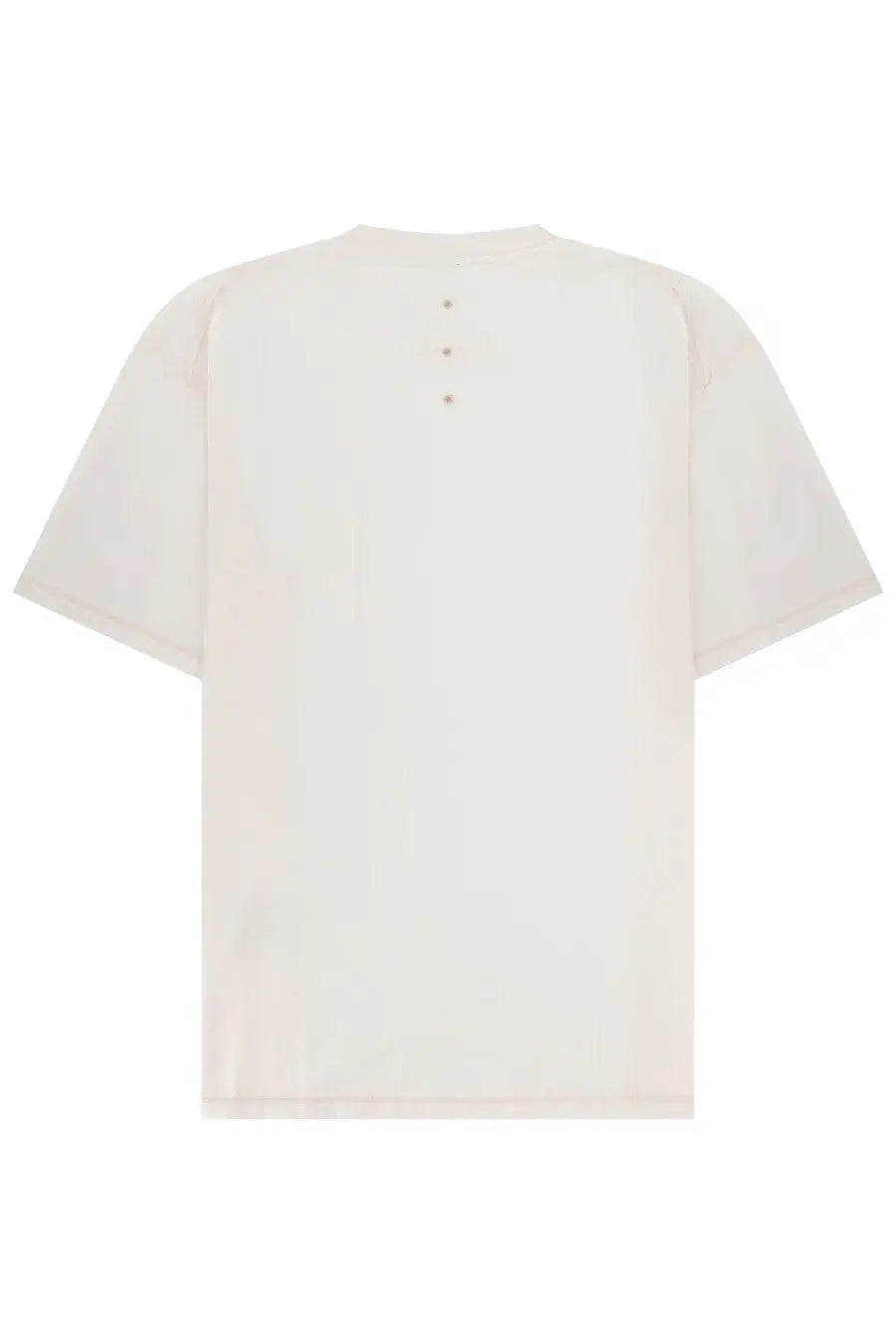 Premiata men’s cream oversized cotton tshirt with subtle back detail of three small metallic buttons