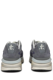 Premiata men’s sneaker moerun multicolor gray suede with layered chunky sole and white logo on the heel back side