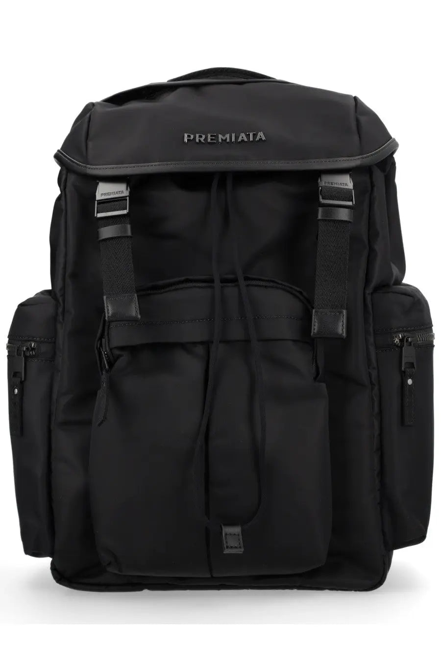 Premiata men’s Zaino Booker black backpack with sleek durable fabric and subtle silver branding for everyday use