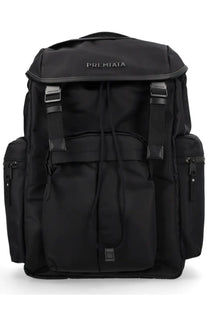 Premiata men’s Zaino Booker black backpack with sleek durable fabric and subtle silver branding for everyday use