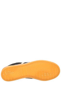 Premiata women’s bonnied sneaker multicolor black and white high-top with bright orange rubber sole