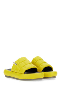 Premiata women’s nappa bright yellow quilted slide sandals with thick platform sole for casual wear
