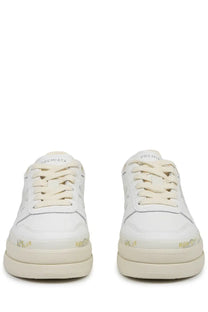 Premiata women’s sneaker Micol white leather with gold branding and a clean minimalist design
