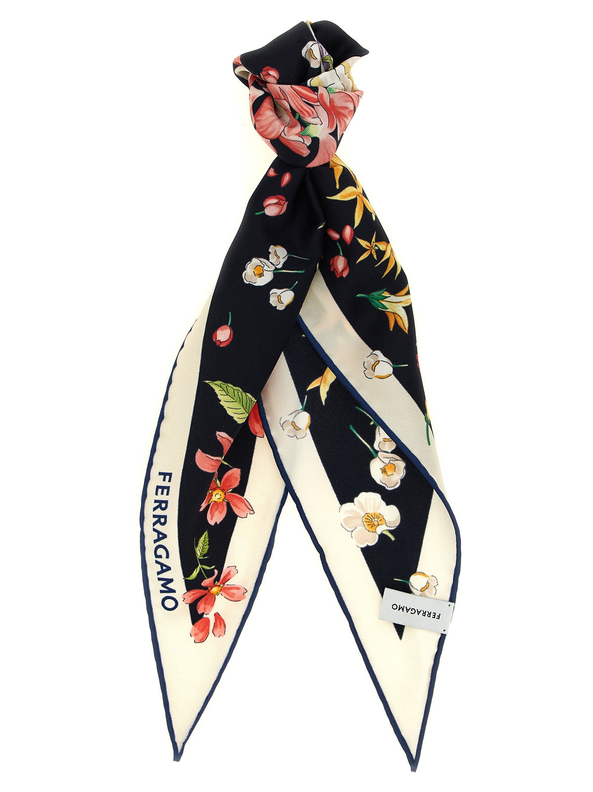 Ferragamo Primavera Print Diamond Scarf Gold