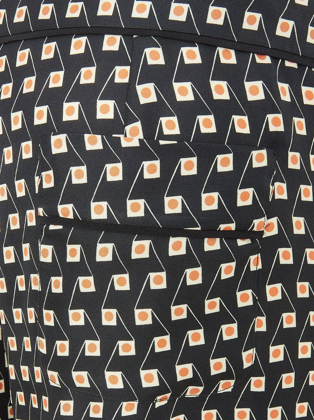 Fendi Women's Printed Black Silk Pajamas Trousers Black