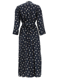 S MAX MARA Women's Printed Silk Lever Dress Blue, view 2