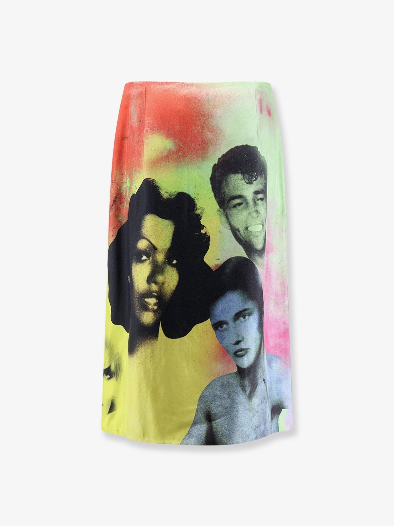 Versace Women's Printed Silk Twill Midi Skirt Gold