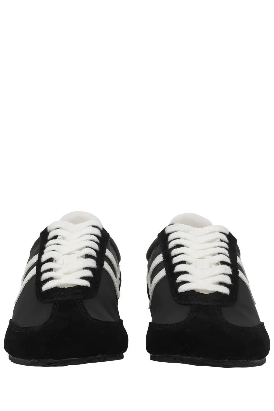 Pro-keds men’s reacer sneaker in black suede and synthetic leather with white laces and three iconic stripes