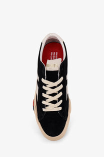 Pro-keds men’s royal classic suede sneakers black with red lining white laces and beige rubber sole
