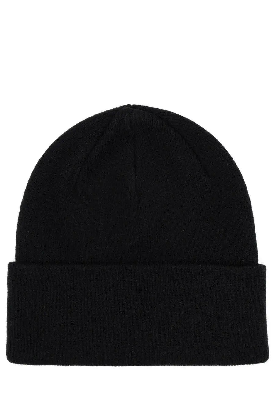 Black knit beanie with folded cuff from no problemo unisex cap designed for warmth and style