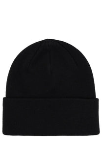 Black knit beanie with folded cuff from no problemo unisex cap designed for warmth and style