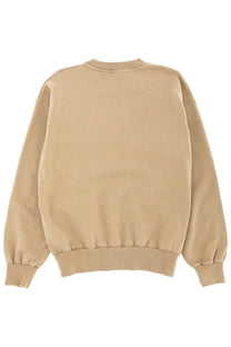 Beige no problemo unisex sweatshirt with ribbed cuffs and hem made of soft cotton blend for casual wear