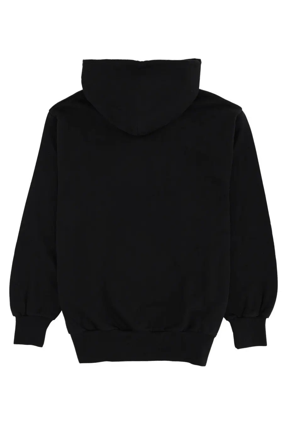 Black no problemo unisex sweatshirt featuring a hood with ribbed cuffs and hem for comfortable casual wear