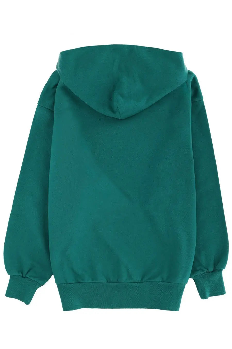No problemo unisex sweatshirt green solid teal hooded sweatshirt with relaxed fit and ribbed cuffs
