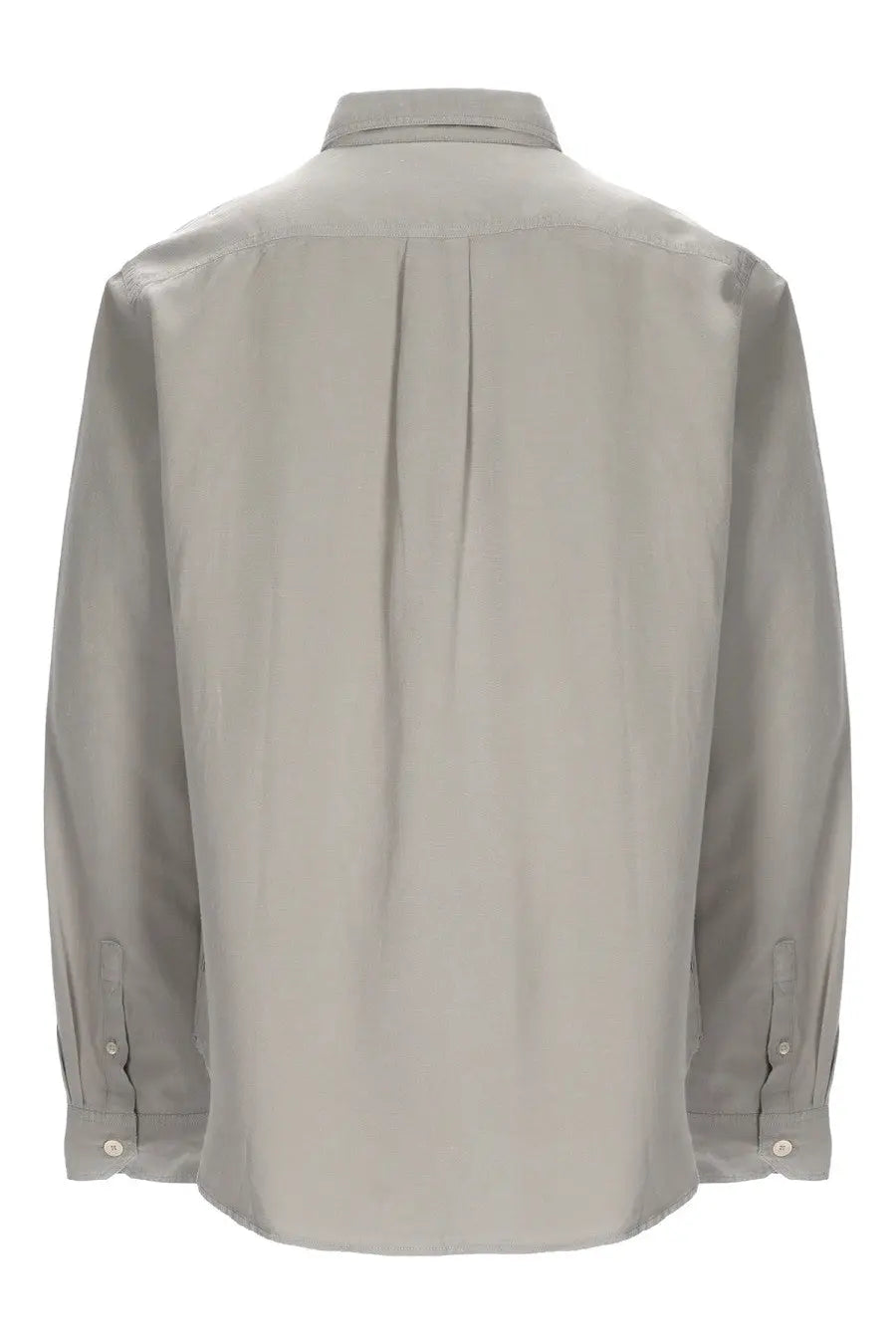 Ps by paul smith men’s camicia casual fit grey light gray long-sleeve button-down shirt back with pleat and cuffs