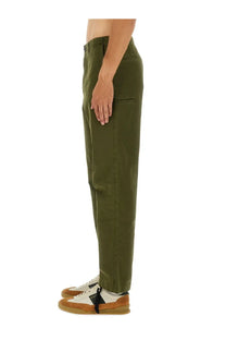 Ps by paul smith men’s olive green cargo pants with multiple pockets straight-leg cut designed for durability