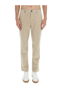 Beige ps by paul smith men’s chino trousers with classic straight-leg cut and subtle creases in brown material