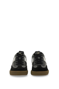 Ps by paul smith men’s dover sneaker in black suede with white accents and a gum rubber sole