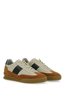 Cream and tan suede ps by paul smith men’s dover sneaker with black stripe and paul smith logo on the side