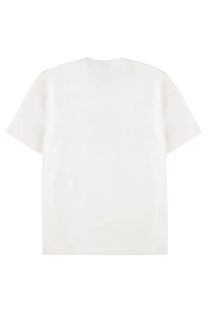 White cotton t-shirt with minimalist fabric skull design by ps by paul smith for men