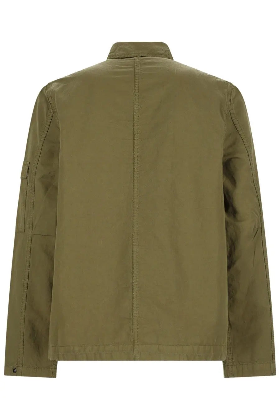 Ps by paul smith men’s giacca in cotton green utility jacket with straight back buttoned cuffs and flap pockets visible from back