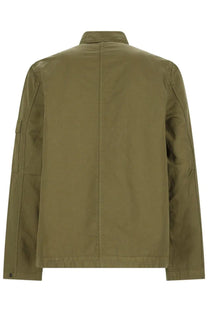 Ps by paul smith men’s giacca in cotton green utility jacket with straight back buttoned cuffs and flap pockets visible from back