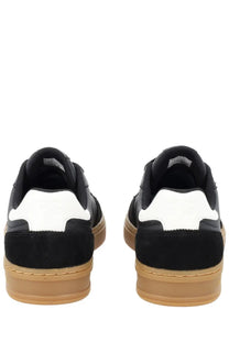 Ps by paul smith men’s hillstar sneaker black black and white suede with gum-colored rubber sole