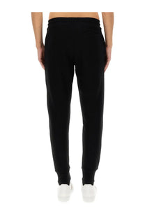 Ps by paul smith men’s jogging pants black cotton with relaxed fit and ribbed cuffs for casual wear