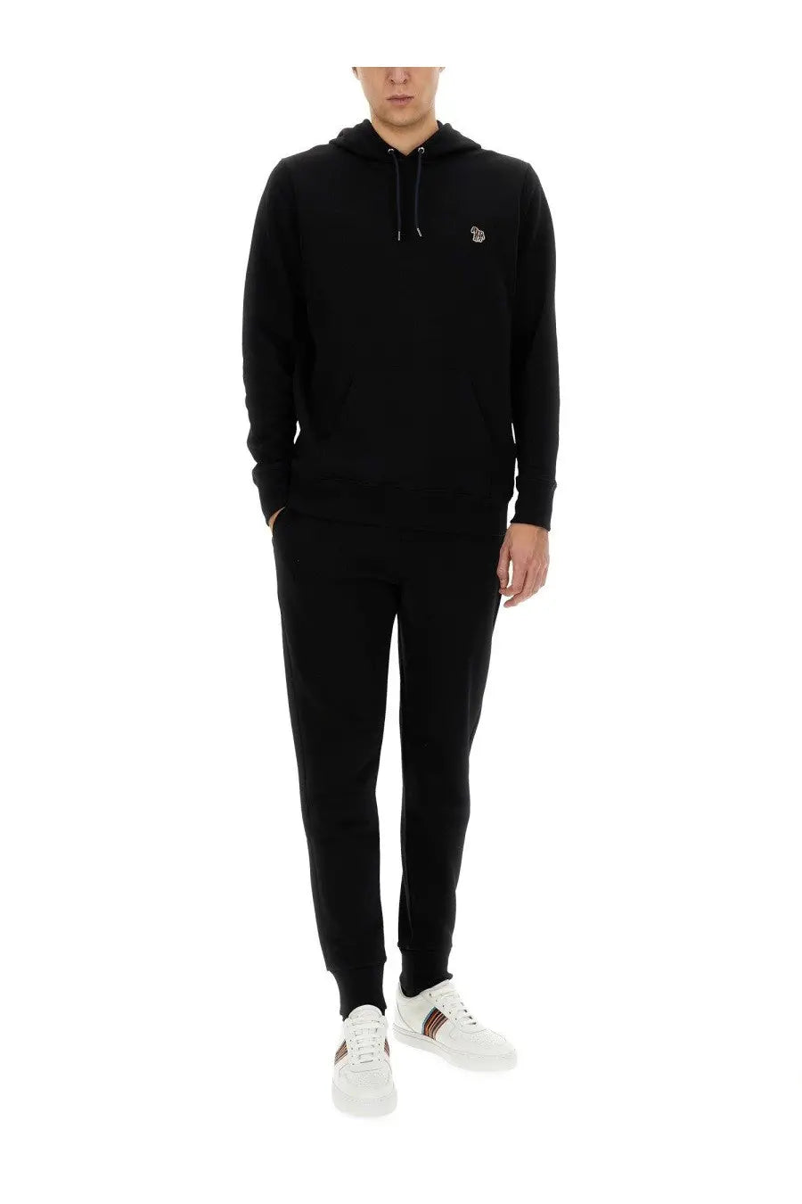 Ps by paul smith men’s black hooded sweatshirt with small embroidered logo and matching black drawstrings