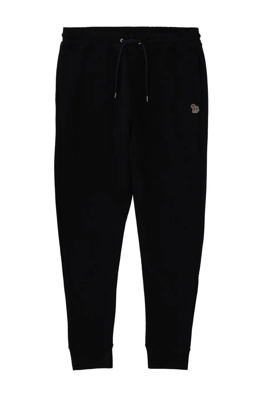 Ps By Paul Smith men’s black joggers with drawstring waistband and small embroidered logo on thigh