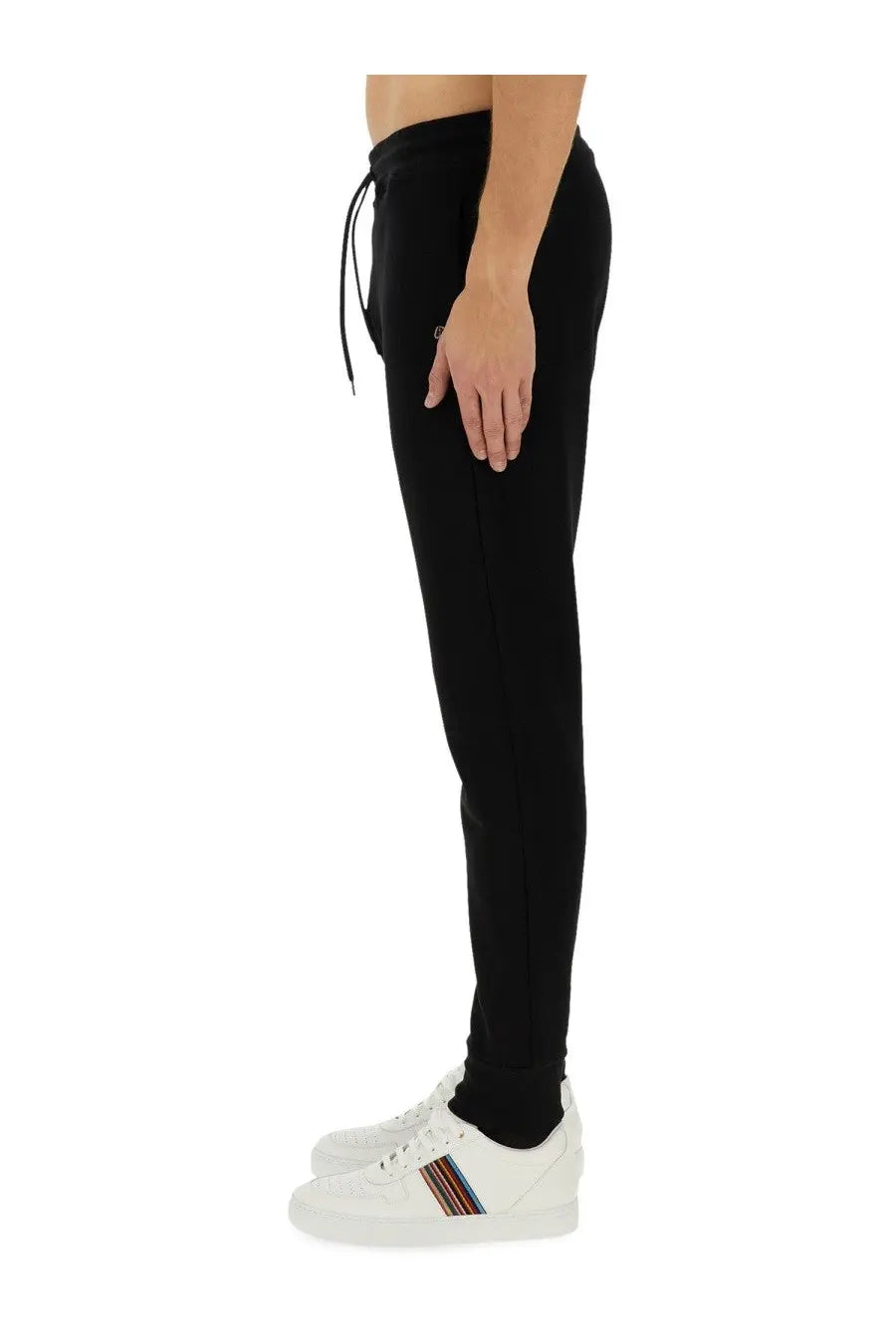 Ps by paul smith men’s black jogging pants with drawstring waist and subtle vertical stripe detail on side