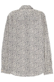 Ps by Paul Smith men’s printed shirt white with delicate off-white fabric and fine black floral pattern lightweight design