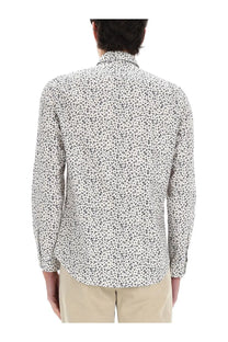 Ps by Paul Smith men’s white long-sleeved button-up shirt with delicate black floral print pattern