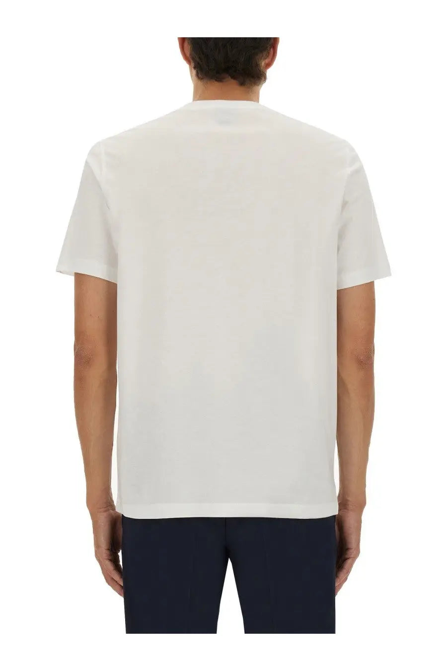 White cotton crew neck t-shirt with short sleeves ps by paul smith men’s regular fit shirt white