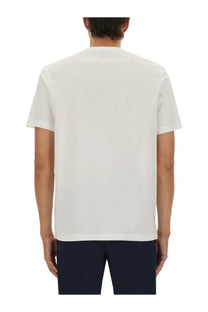White cotton crew neck t-shirt with short sleeves ps by paul smith men’s regular fit shirt white