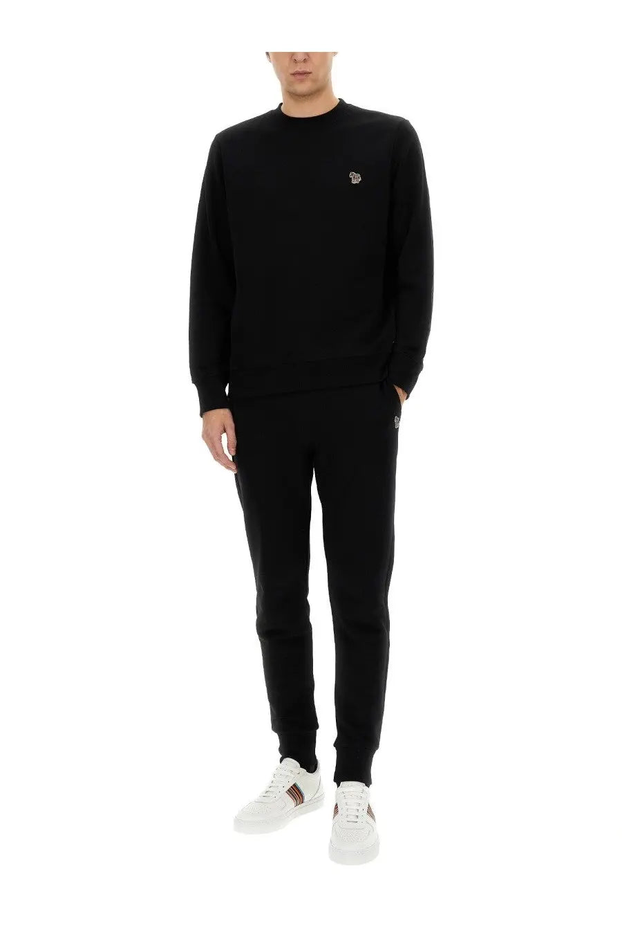 Black ps by paul smith men’s regular fit sweatshirt with long sleeves and small embroidered logo on left chest