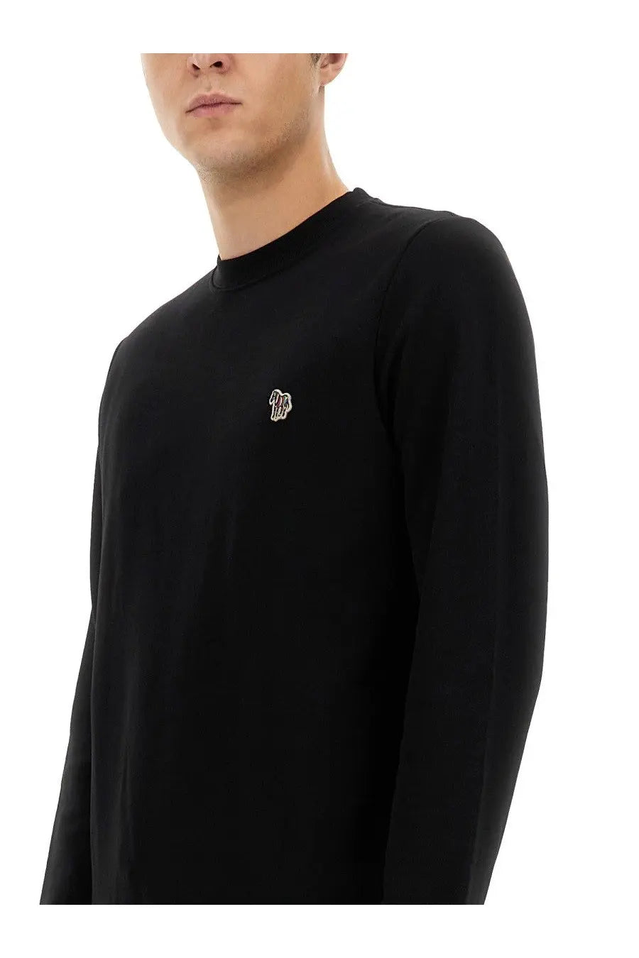 Black Ps By Paul Smith men’s regular fit long-sleeved crew neck sweatshirt with small embroidered logo on left chest