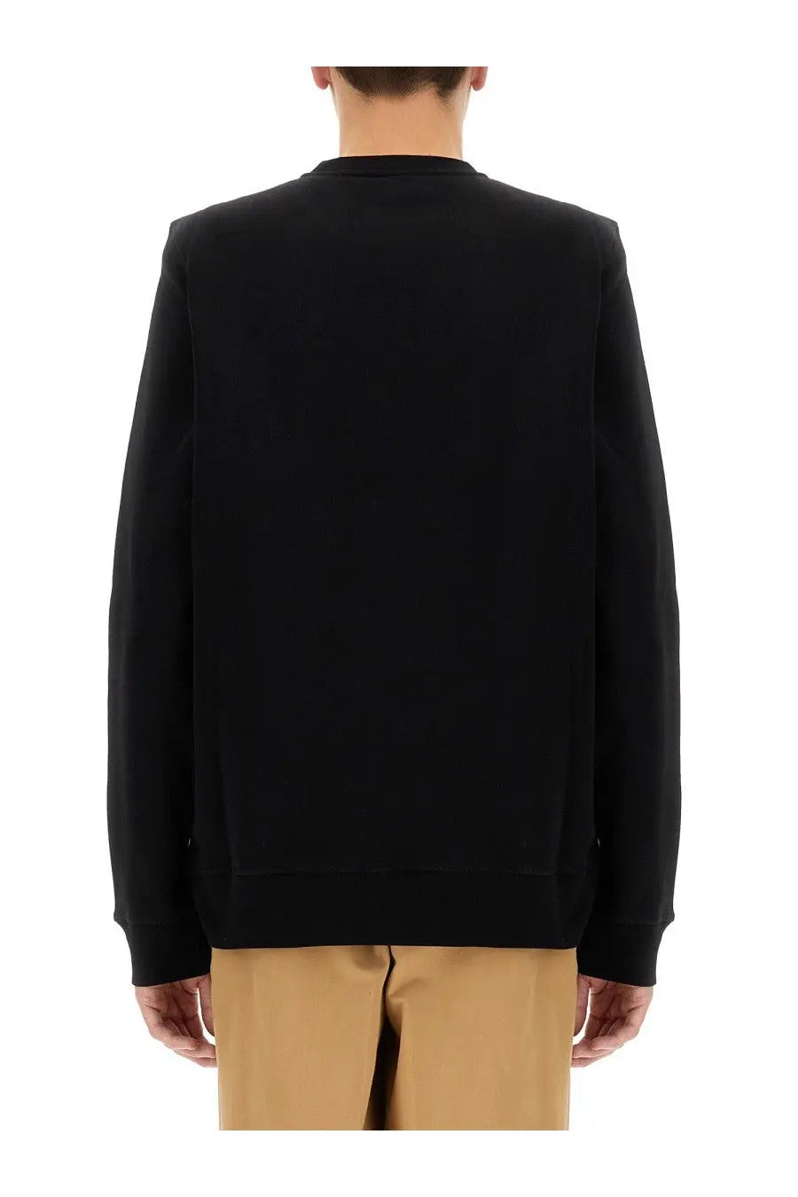 Ps by Paul Smith men’s skull square black crewneck sweatshirt with smooth matte finish and subtle seam detailing