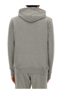 Ps by paul smith men’s sweatshirt in grey heathered cotton with a classic minimalist hoodie design