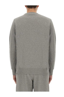 Ps by paul smith men’s sweatshirt grey heathered cotton with ribbed cuffs and hem for casual wear