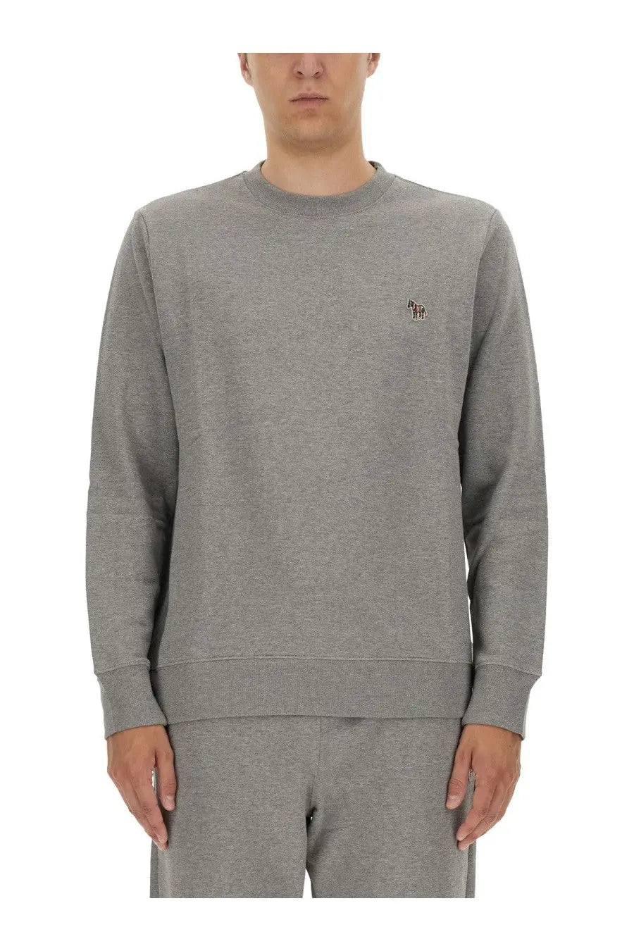 Ps by paul smith men’s grey heathered sweatshirt with small embroidered logo on the left chest