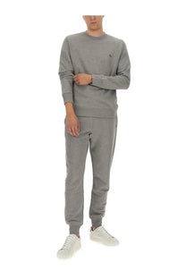 Gray heathered sweatshirt by ps by paul smith with a small embroidered logo on the left chest for men