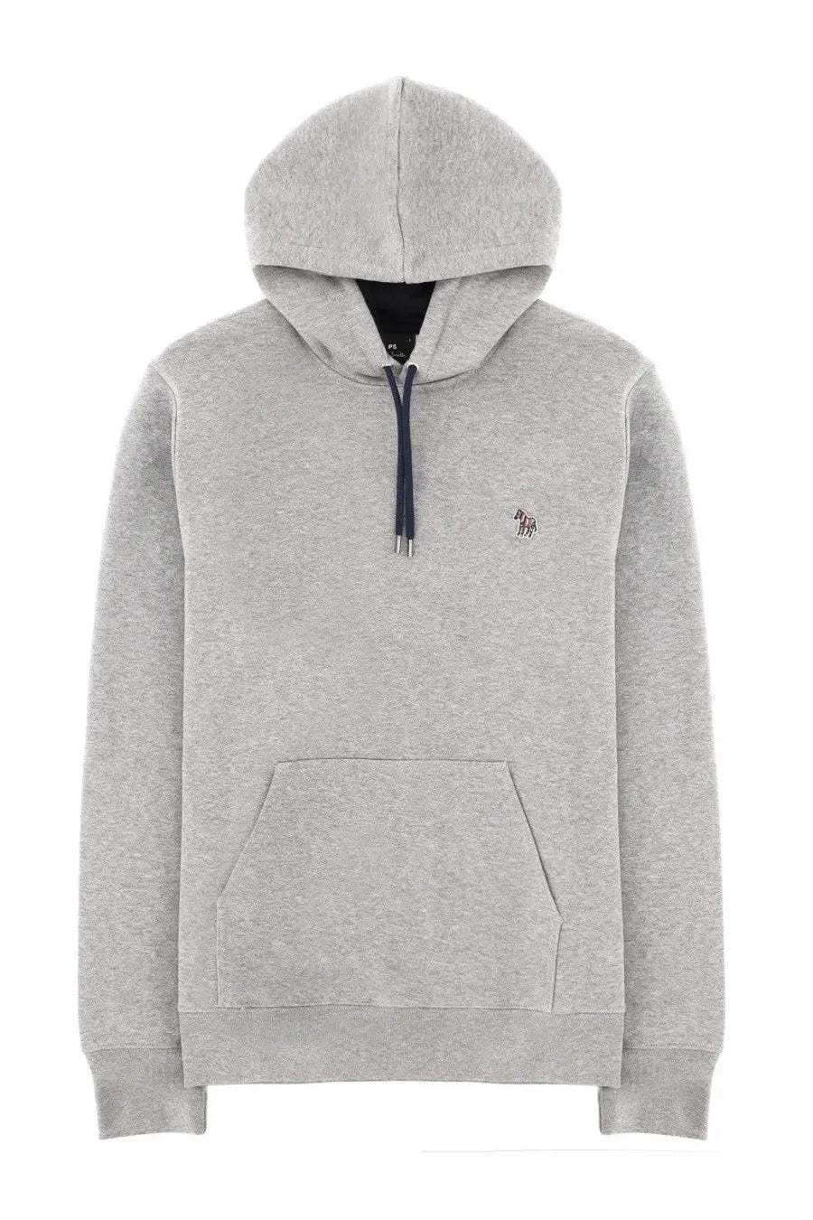 Ps by paul smith men’s sweatshirt grey heathered hoodie with navy drawstrings and embroidered horse logo on chest